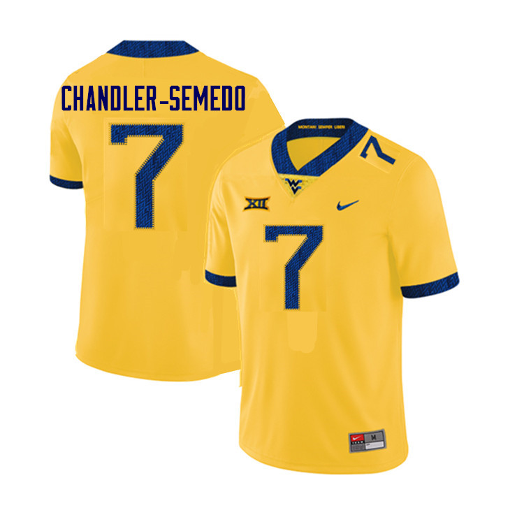 NCAA Men's Josh Chandler-Semedo West Virginia Mountaineers Yellow #7 Nike Stitched Football College Authentic Jersey UI23K63WR